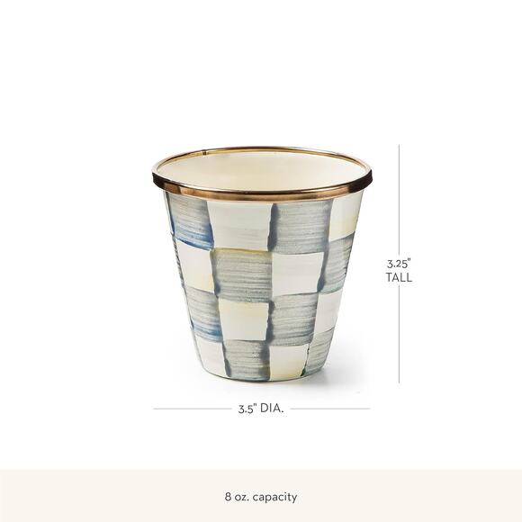 MACKENZIE-CHILDS Herb Pots in Sterling Check Set of 3 - Picture 4 of 9